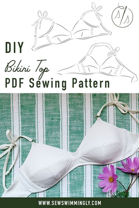 Diy Padded Bikini Top Sewing Pattern And Video Sewing Tutorial Sew Swimmingly Diy Bikini Top