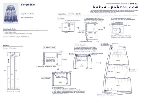 Tiered Skirt With Plenty Of Gathering Sewing Instructions Kokka