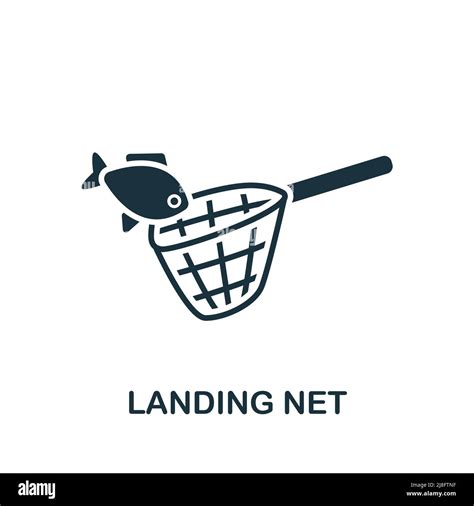 Landing Net Icon Monochrome Simple Fishing Icon For Templates Web