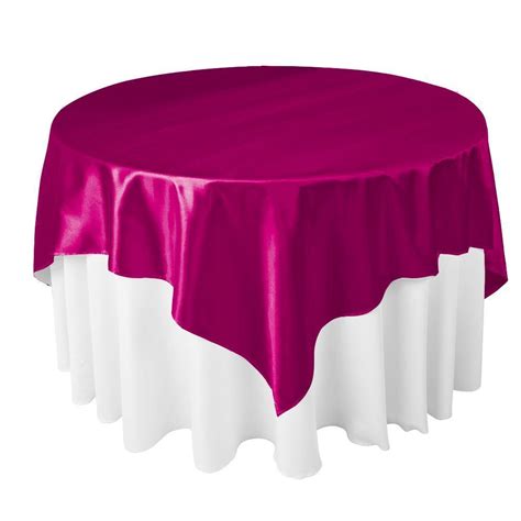 Fuchsia Bridal Satin Overlay Tablecloth 85 X 85 Ifabric