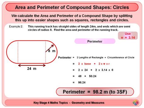 Area And Perimeter Of Compound Shapes Circles Ks4 Teaching Resources