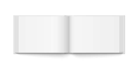 mockup of hardcover horizontal book spread with white cover isolated ...