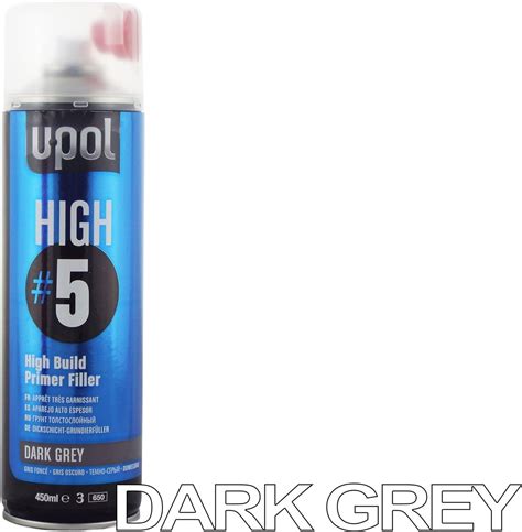 U Pol High 5 HIGHDG AL DARK GREY 1K HS High Build Aerosol Paint Primer