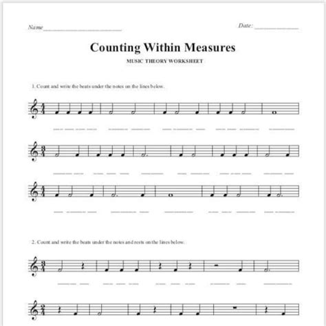 Counting Beats Music Theory Worksheet Rhythm Music Theory ...