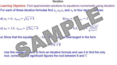 Solving Equations Through Iteration Mr