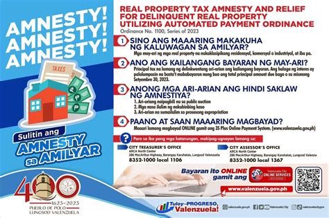 Valenzuela Lgu May Alok Na Tax Amnesty Sa Amilyar Radyo Pilipinas