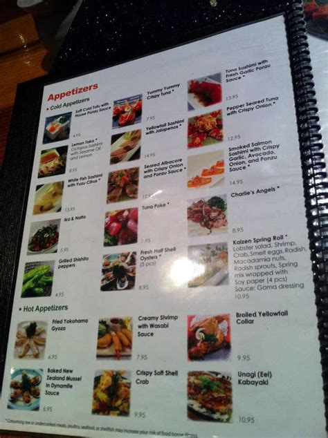 Menu at Kaizen Fusion Roll & Sushi restaurant, Las Vegas, Paradise Rd #900