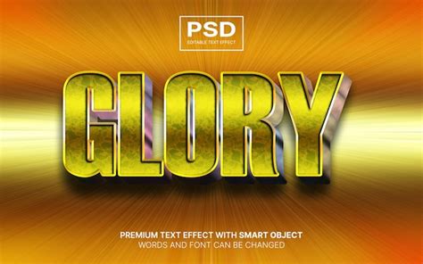 Premium Psd 3d Gold Glory Editable Text Effect