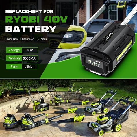 Powtree Li Ion Ah V Rechargeable Battery For Ryobi Ry Ry