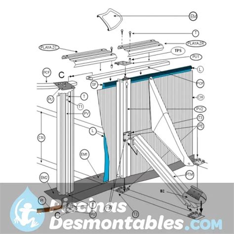 Repuestos Piscinas Ovaladas Blancas Con Postes De Cm Fidji Y Bora