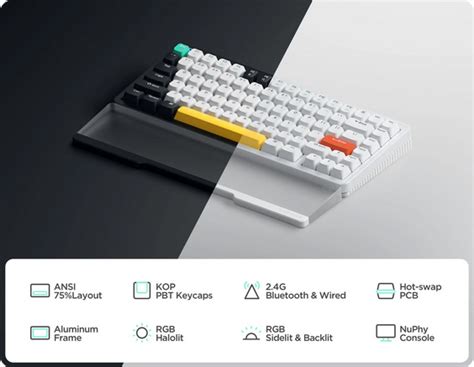 Nuphy Halo Hot Swap Rgb Wireless Mechanical Keyboard Black Red