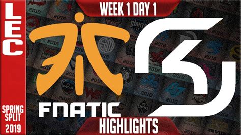 FNC Vs SK Highlights LEC Spring 2019 Week 1 Day 1 Fnatic Vs SK