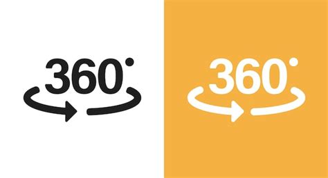 Premium Vector 360 Degree View Spin Icon Sign Graphic Simple Black