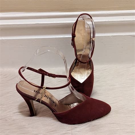 Vintage 1970s Quali Craft Marron Strap Heels With Gol Gem