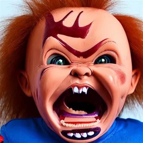 Chucky Doll Screaming At The Dentist Office While Stable Diffusion