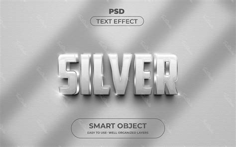 Silver Grey Metallic 3d Text Effect Photoshop Premium Psd File