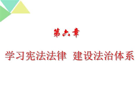 第6章学习宪法法律建设法治体系word文档在线阅读与下载免费文档