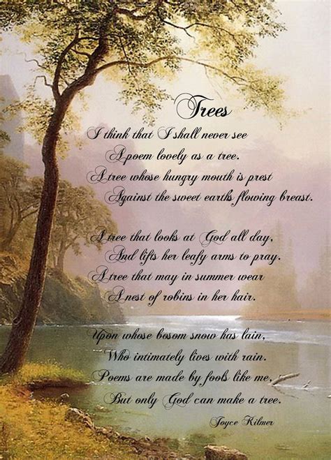 Trees By Joyce Kilmer Trees By Joyce Kilmer Rhythmic Language That