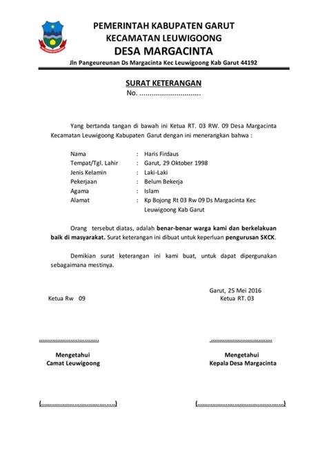 Surat Keterangan Untuk Pembuatan Skck Dari Rt Rw PDF