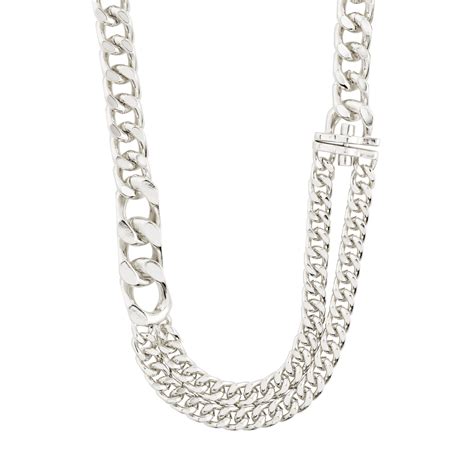 Pilgrim Friends Chunky Curb Chain Halsk De S Lvbelagt Silver Chain