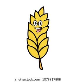 Cartoon Happy Wheat Character Stock Vector (Royalty Free) 1079917808 | Shutterstock