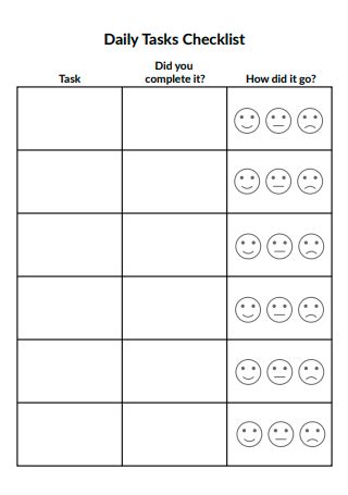 8+ SAMPLE Daily Task Checklist in PDF