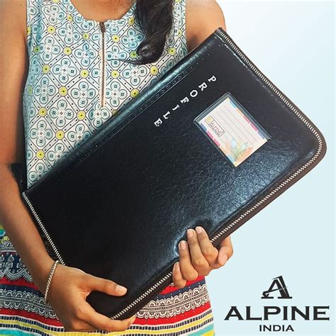 Alpine Leather Portfolio Folder Black B4 Size Your Budget Friendly