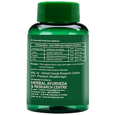 Buy Herbal Canada Ashwagandha Capsule - Ayurvedic Medicine, Immunity Booster Online at Best ...