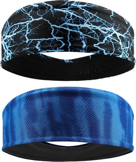 QKURT Elastisches Sport Stirnband 2PCS Unisex Schweißband Yoga