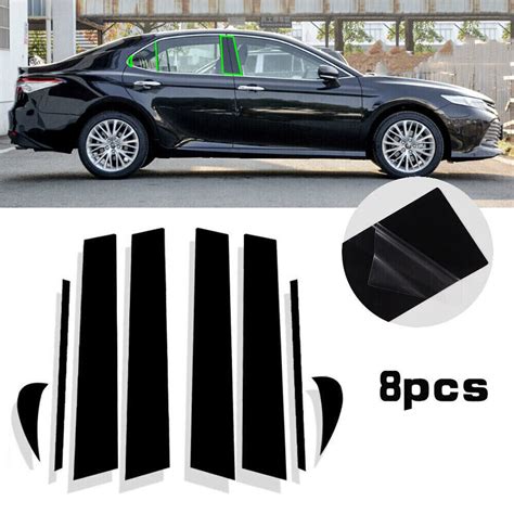 Black Pillar Posts For Toyota Camry 2018 2022 8pc Set Door Trim Piano