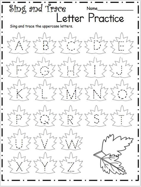 Trace And Sing The Alphabet Fall Leaves Made By Teachers Alphabet