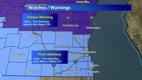 Se Wisconsin Frost Advisory Freeze Warning Early Saturday Fox6 Milwaukee