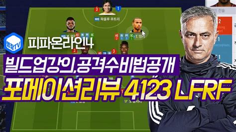 명장의 피파온라인4fifa Online4 포메이션강의리뷰 4123lfrf버전포백4백축구빌드업공격전개공격수비하는