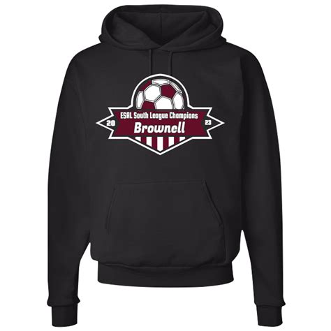 Brownell Esal South League Champions 20 23 Mens 5050 Cottonpolyester Hoodies Hanes P170