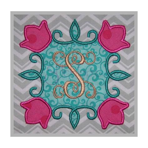 Tulips Applique Frame Stitchtopia