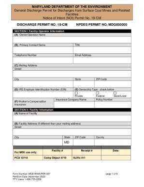 Fillable Online Mde Maryland Permit Fact Sheet Fax Email Print Pdffiller