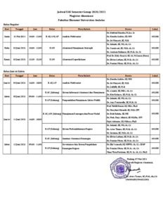 Jadwal Ujian Akhir Semester Genap Ta Program Magister