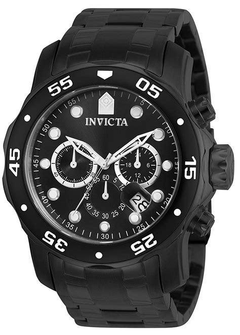 Invicta Pro Diver Black Stainless Steel Chronograph Mens Watch 0076 843836000765 Ebay