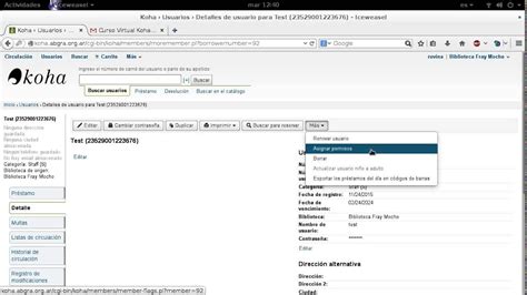 Ingreso De Nuevo Usuario En Koha Para Curso Virtual Koha Para