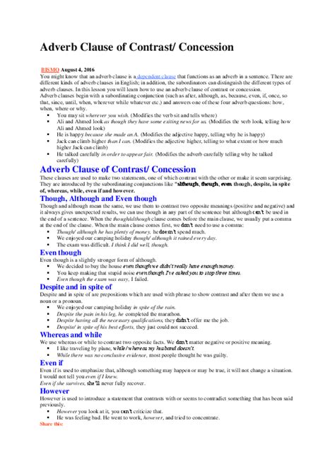 Adverb Clause Pdf