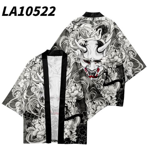 Demon Estampa Samurai Camisa Roupas Kimono Haori Tradicional Mulheres