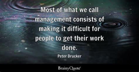 Peter Drucker - Most of what we call management consists...