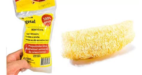 Esponja Bucha Vegetal Natural Para Banho Esfoliação Limpeza Cor Amarelo