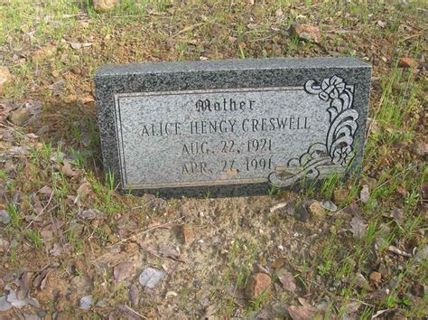 Alice Marie Hengy Creswell M Morial Find A Grave