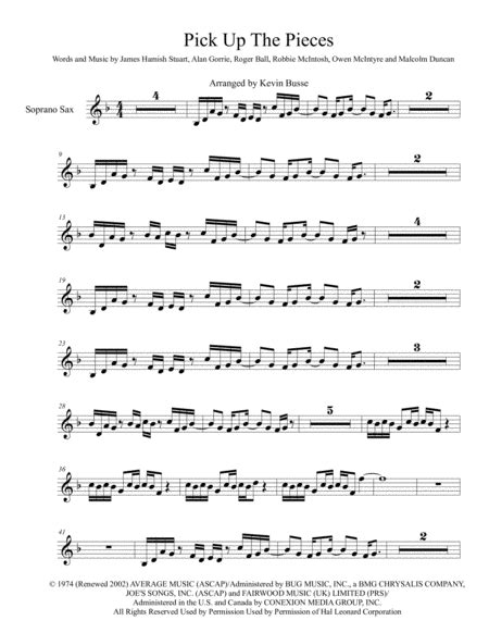 Pick Up The Pieces Arr Kevin Busse By Average White Band Sheet Music For Soprano Sax Solo At