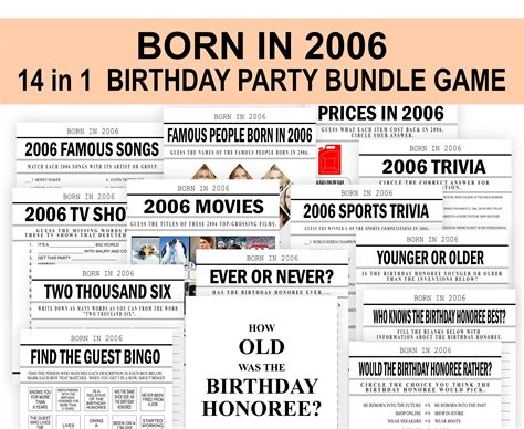 Th Birthday Party Games Born In Birthday Game Birthday Games