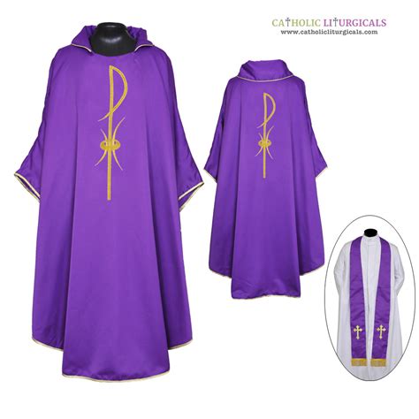 Purple Gothic Vestment Stole Set Purple Gothic Chasuble Stole Set