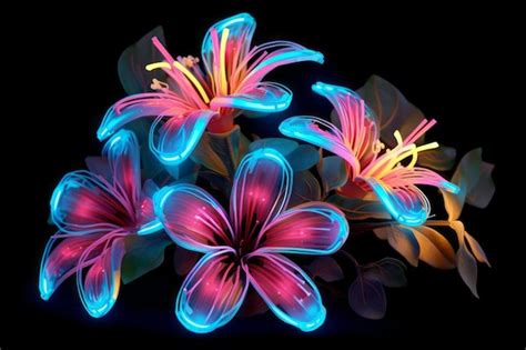 Premium AI Image | fantastic glowing flowers
