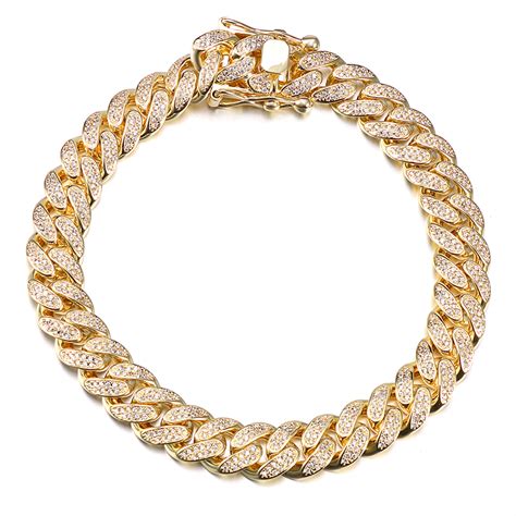 Jasen Jasen Custom Hot Selling Cz Cuban Link Chain Bracelet Hip Hop