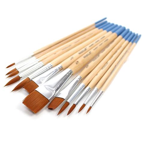 Artist S Loft Synthetic Flat And Round Brushes 12 Pack Acrylic Oil Painting Art Ebay